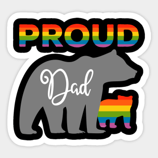 Rainbow Pride Flag Bear Proud Father and Gay Cub Sticker